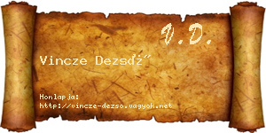 Vincze Dezső névjegykártya